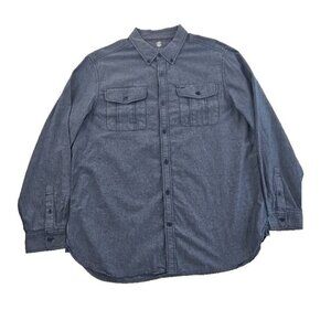 Rocawear Classic Button-Up Shirt Men's 2XL Long Sleeve Navy Blue EUC Long Sleeve